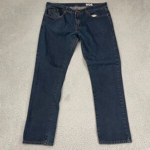 Ezekiel 305 Chopper Fit Jeans Men 38x32 Blue Dark Wash Stretch Straight Denim